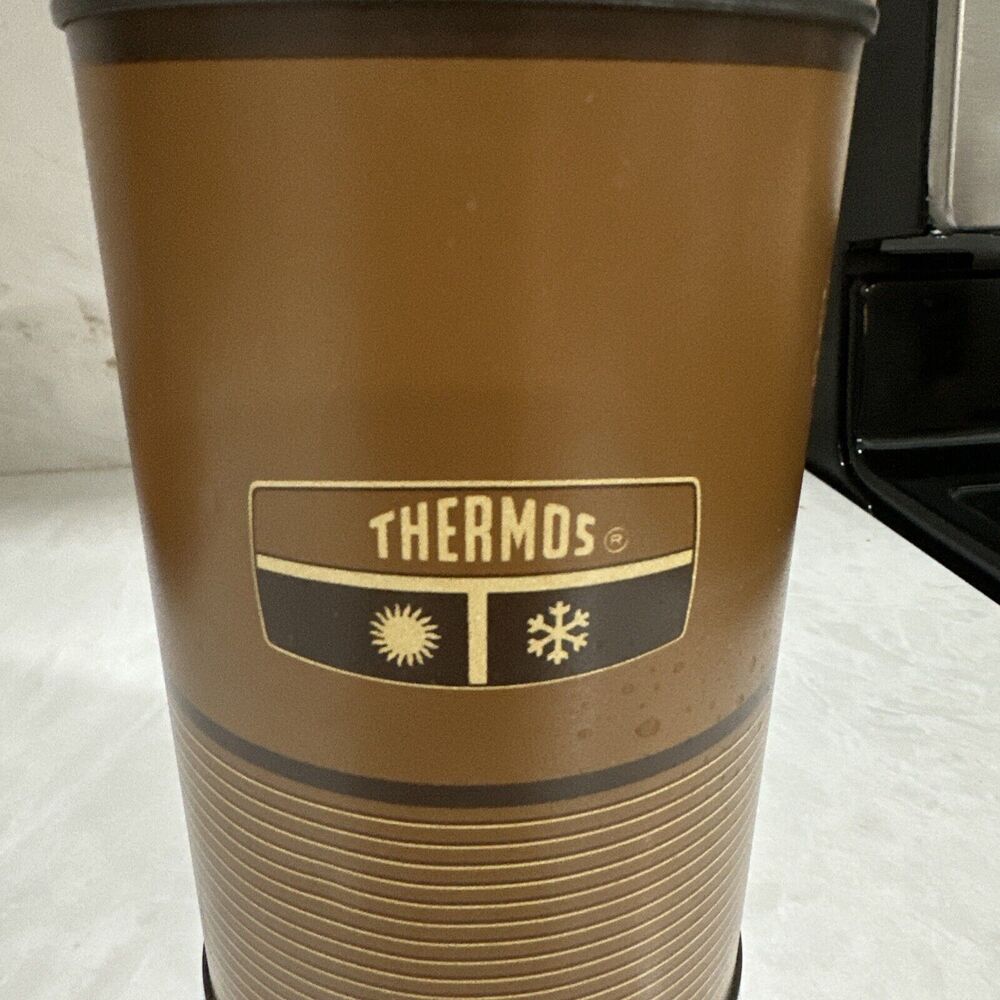 Vintage Thermos King Seely #6263 Wide Mouth Pint Size Stainless Steel Bottle 60s - Picture 2 of 6